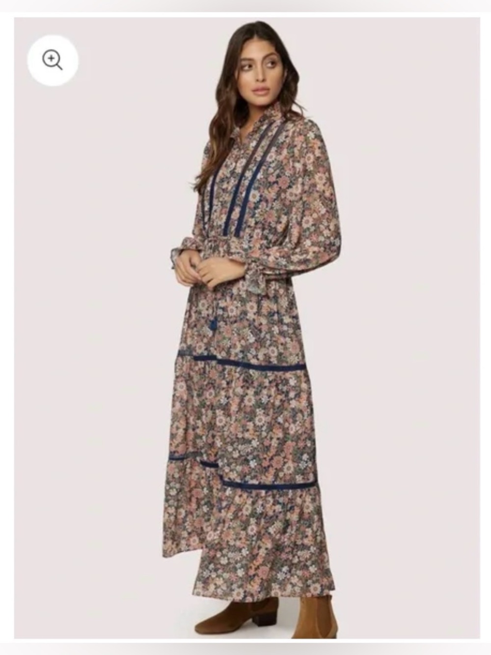 Lost + Wander  floral tiered maxi dress‎ size S